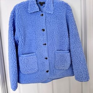 J. Crew Women's Vibrant Blue Sherpa Jacket